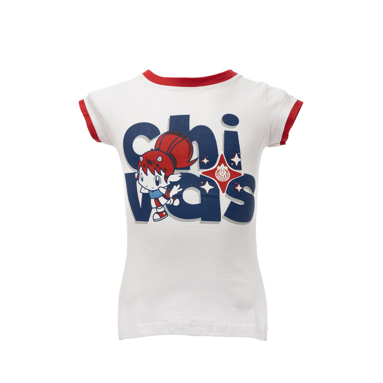 PLAYERA BLANCA CHIVITA LETRAS PARA NIÑA