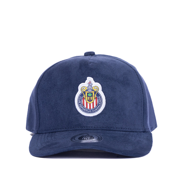 GORRA GAMUZA AZUL ESCUDO CHIVAS