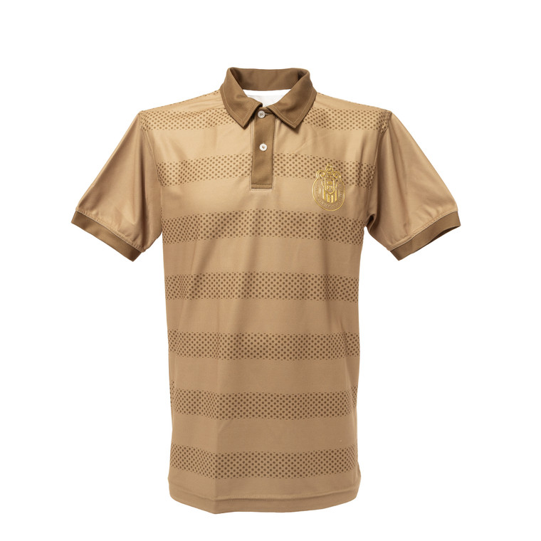 POLO CAFÉ RAYAS APLICACIÓN ESPECIAL ESCUDO CHIVAS