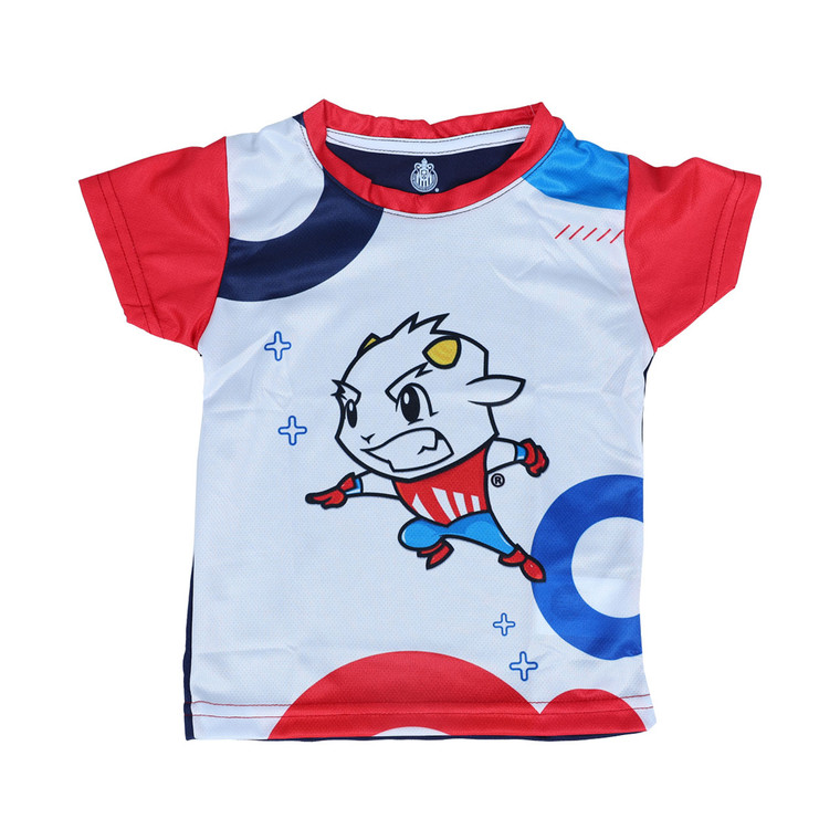 PLAYERA BEBÉS BLANCA CHIVITO MANGAS ROJAS