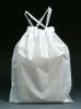 Poly Bag with Drawtape + 4" Bottom Gusset - White (2 mil)