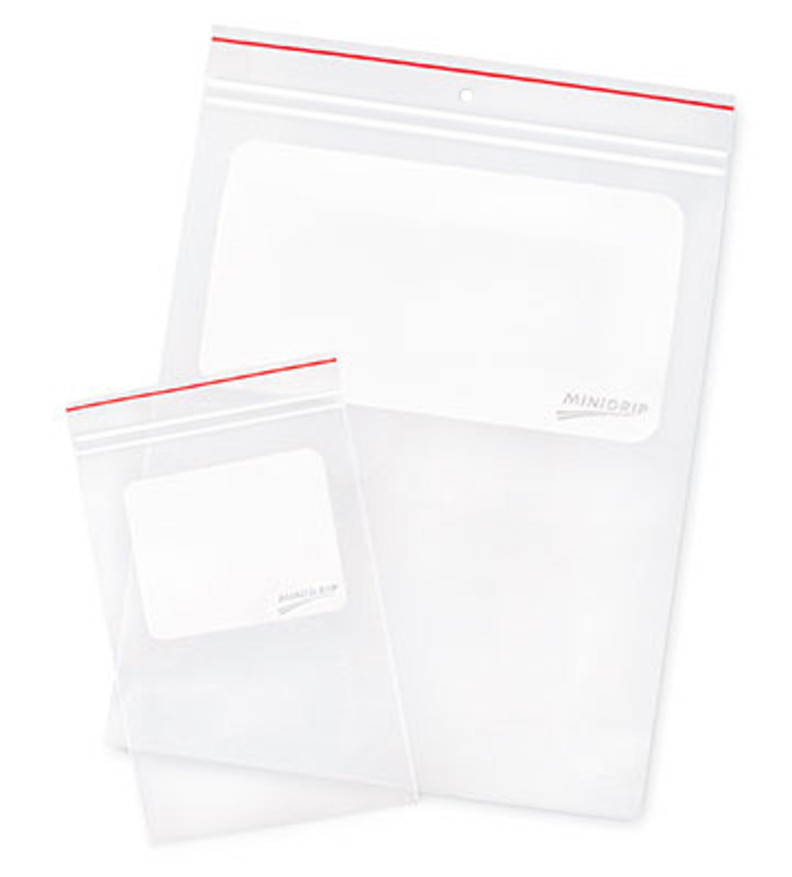 Minigrip Red Line Write-on Double Zipper Bag (2 mil) (Qty) 1000 Items