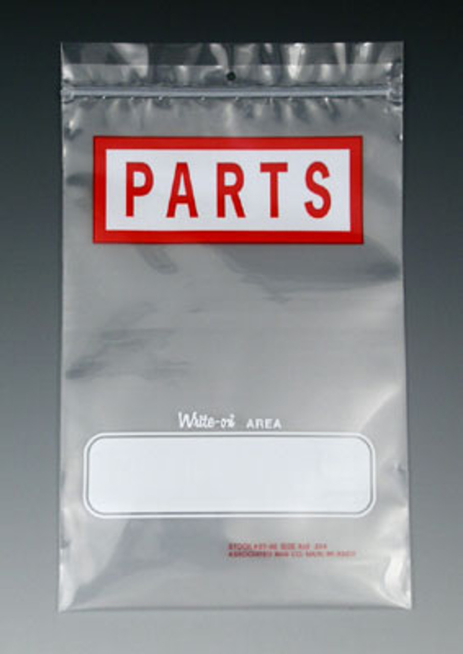 Parts Zipper Bag with Hang Hole & Write-on Area (4 mil) (Qty) 1000 Items