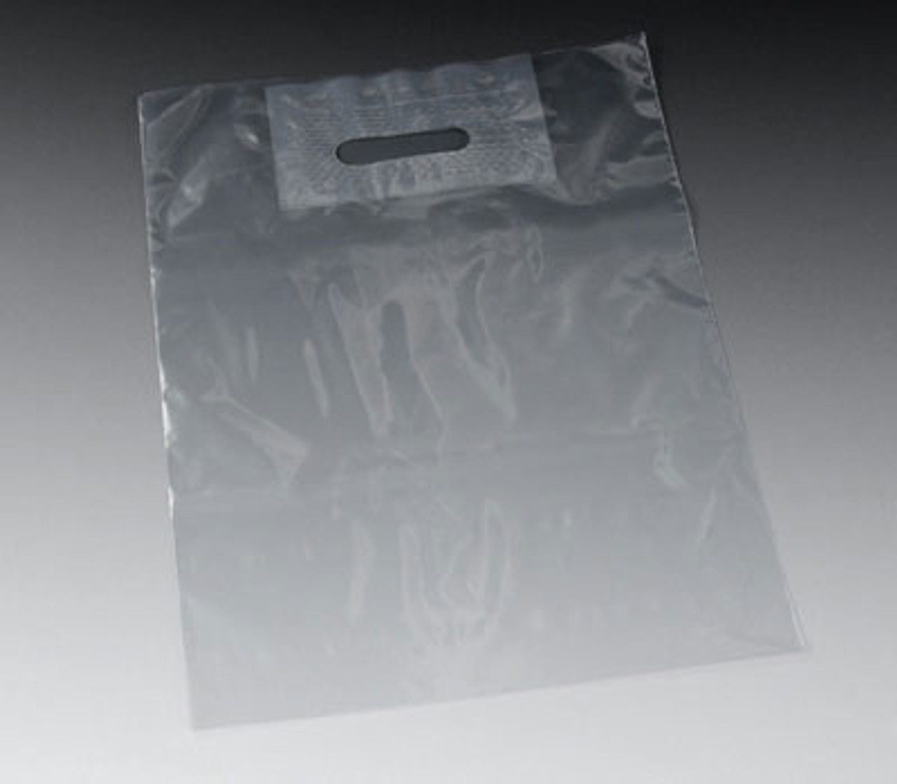 12" x 15" Poly Tote Bag with Patch Handle - Clear (2 mil) (Qty) 1000 Items