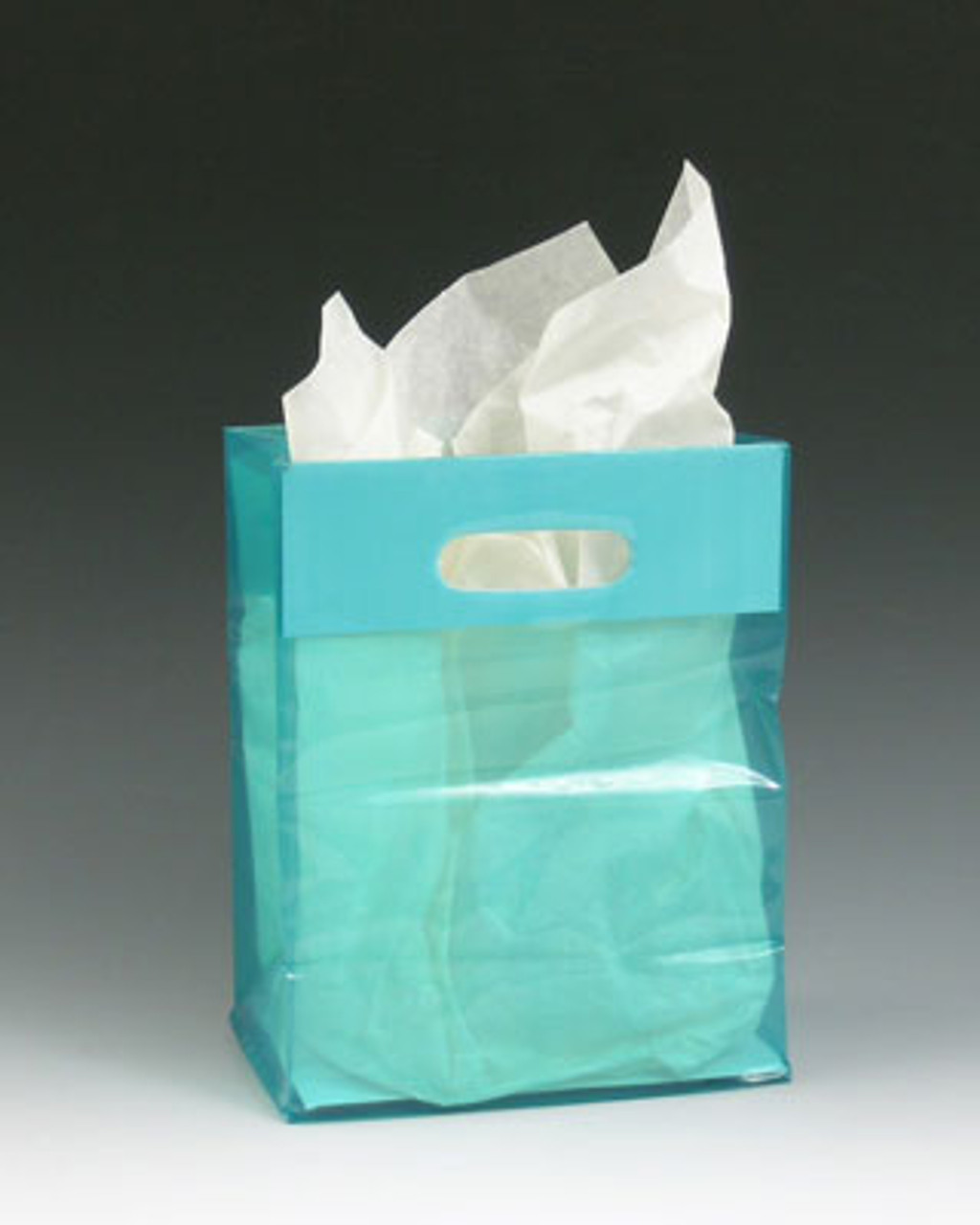 8" x 4" x 10" Polypropylene Gift Bag with Handle - Teal Green (3.5 mil) (Qty) 250 Items