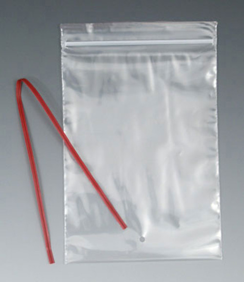 Our Own Brand Tie-on Zipper Bag with Hang Hole (2 mil) (Qty) 500 Items