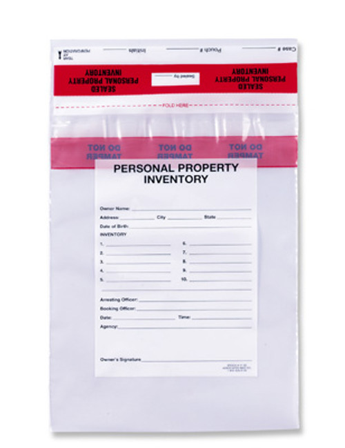 9" x 12" Tamper-Evident Personal Property Bag (3 mil) (Qty) 500 Items