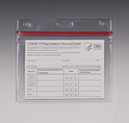 4-1/2" x 4" Vinyl Zipper Vaccination Card Holder (8 Gauge) - Price Per Bag  (Qty) 10 Items