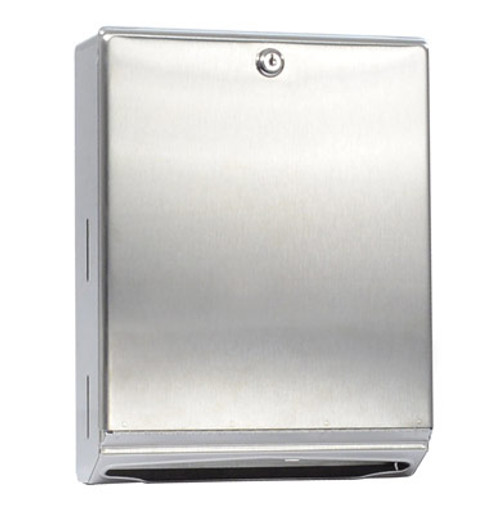 Stainless Steel Dispenser for Folded Paper Towels (Qty) 1 Roll