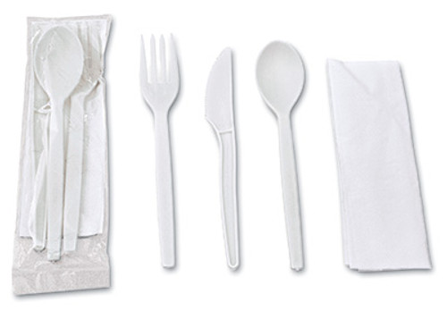 Wrapped Utensil Set with Napkin (Medium-Weight) (Qty) 50 Items