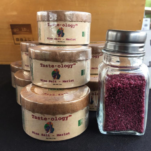 Taste·ology™ Wine Salt (retail product image) - infused with Merlot wine - by go lb. salt ® - store.golbsalt.com