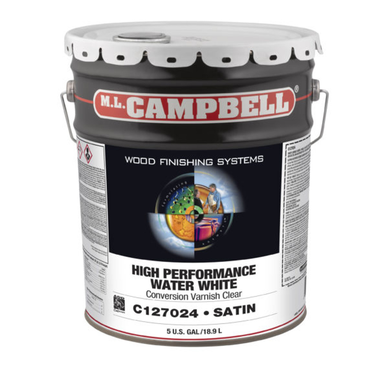 ML Campbell HP Water White Clear Flat Conversion Varnish 5 Gallons