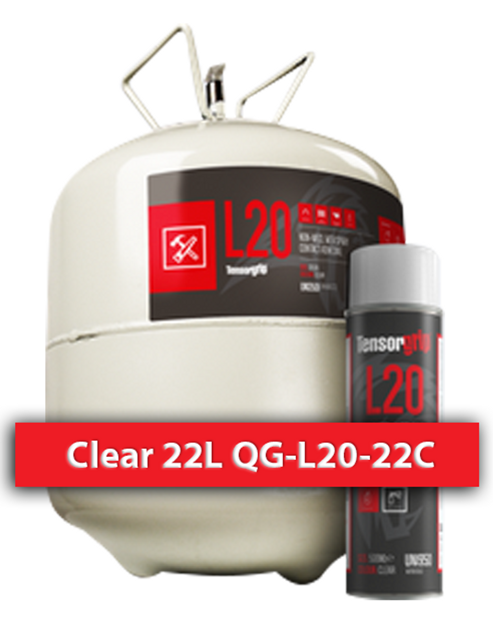 Flamable, High Temprature Contact Adhesive Clear 22 L QG-L20-22C Quin Global TensorGrip