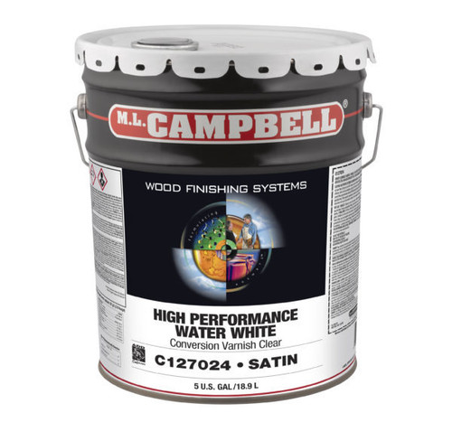 ML Campbell HP Water White Clear Satin Conversion Varnish 5 Gallons