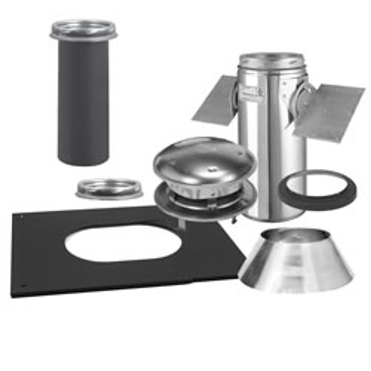 6" Selkirk Ultra-Temp Pitched Ceiling Support Kit, Stainless 