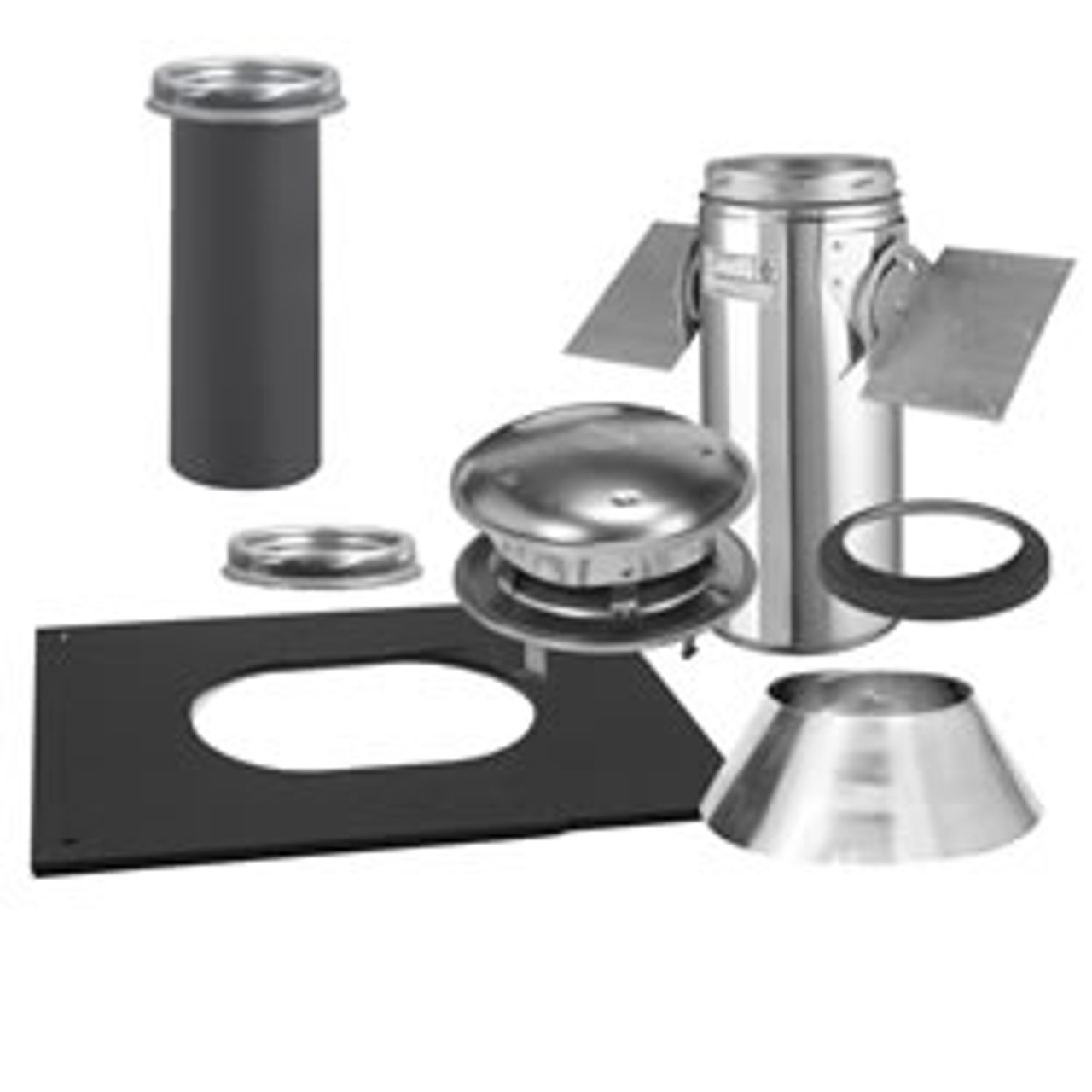 8" Selkirk Ultra-Temp Pitched Ceiling Support Kit, Stainless