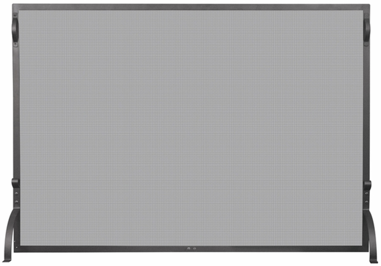 Single Panel Black Wrought Iron Screen - Medium