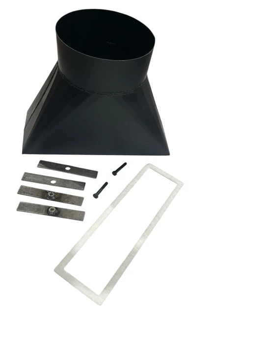 Black Bart Steel Transition Stack | 14" x 4" to 8" Round | Part #9BBS2