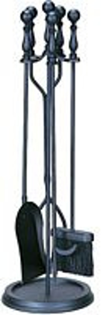 5 Piece Black Fireset with Ball Handles - 31" H