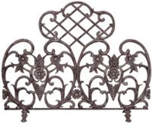 Single Panel Bronze Finish Cast Aluminum Fireplace Screen - 33" H x 42" W