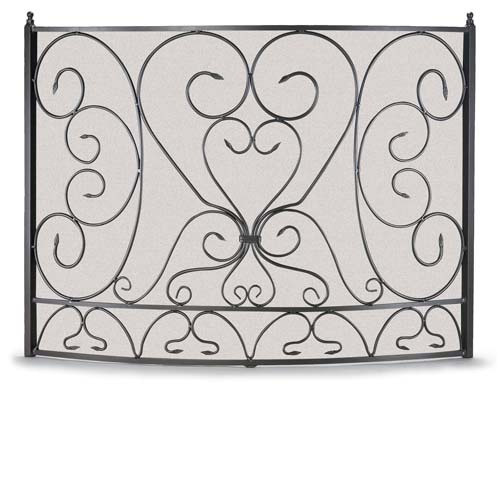 Napa Forge Shakespeare's Garden Bowed Fireplace Screen - Graphite - 41"W x 30"H x 7"D