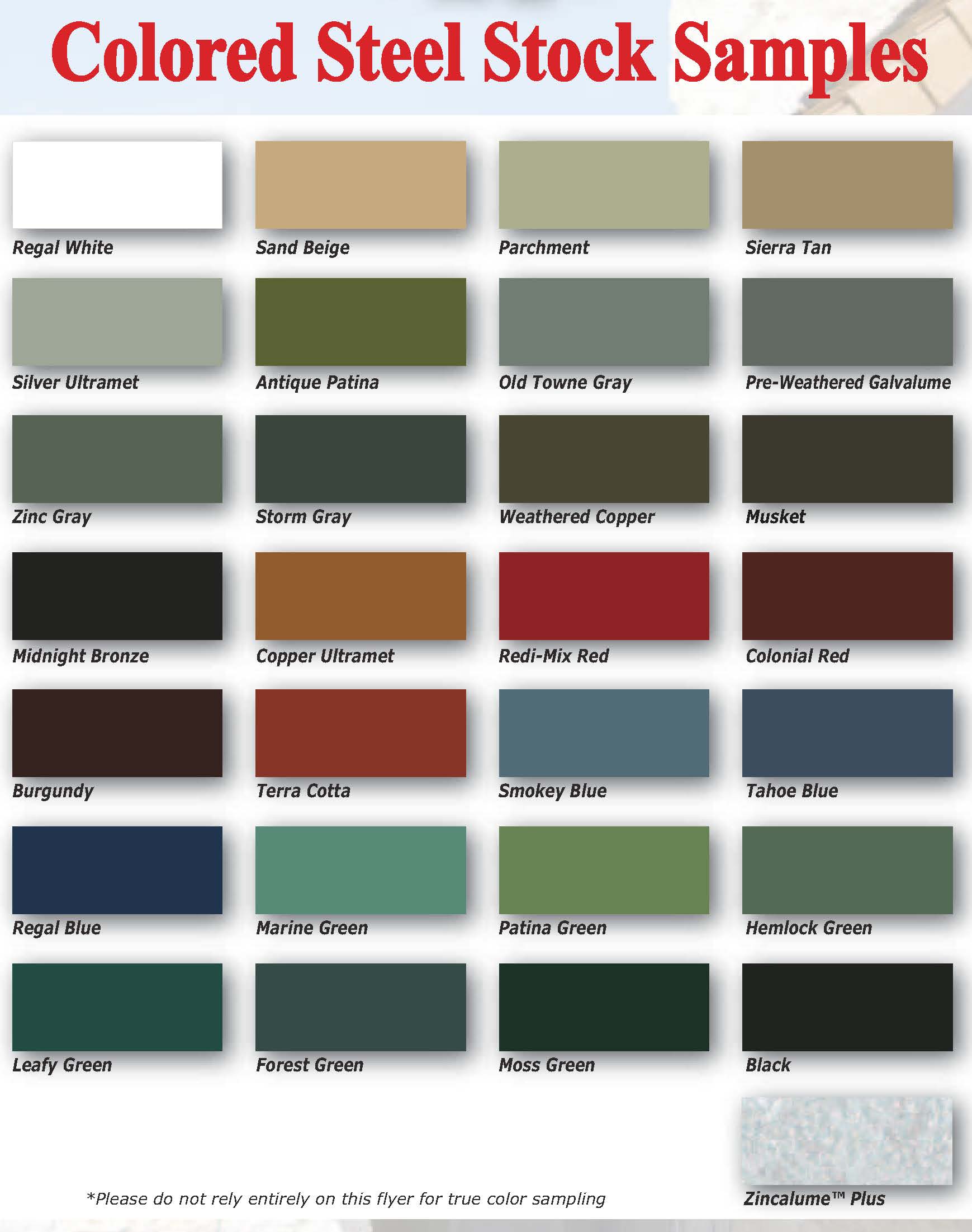 Kynar Finish Color Chart