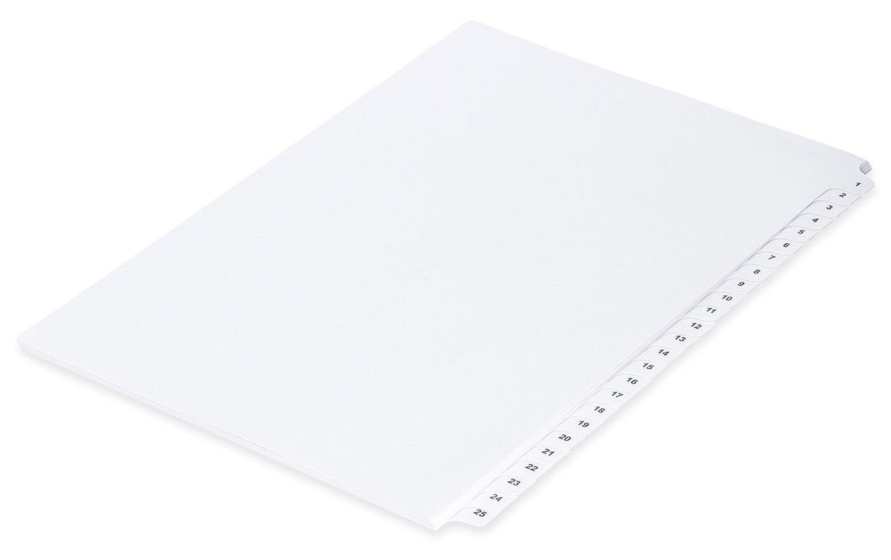 A4 Numbered Index Tab Dividers 1100 Ships Today
