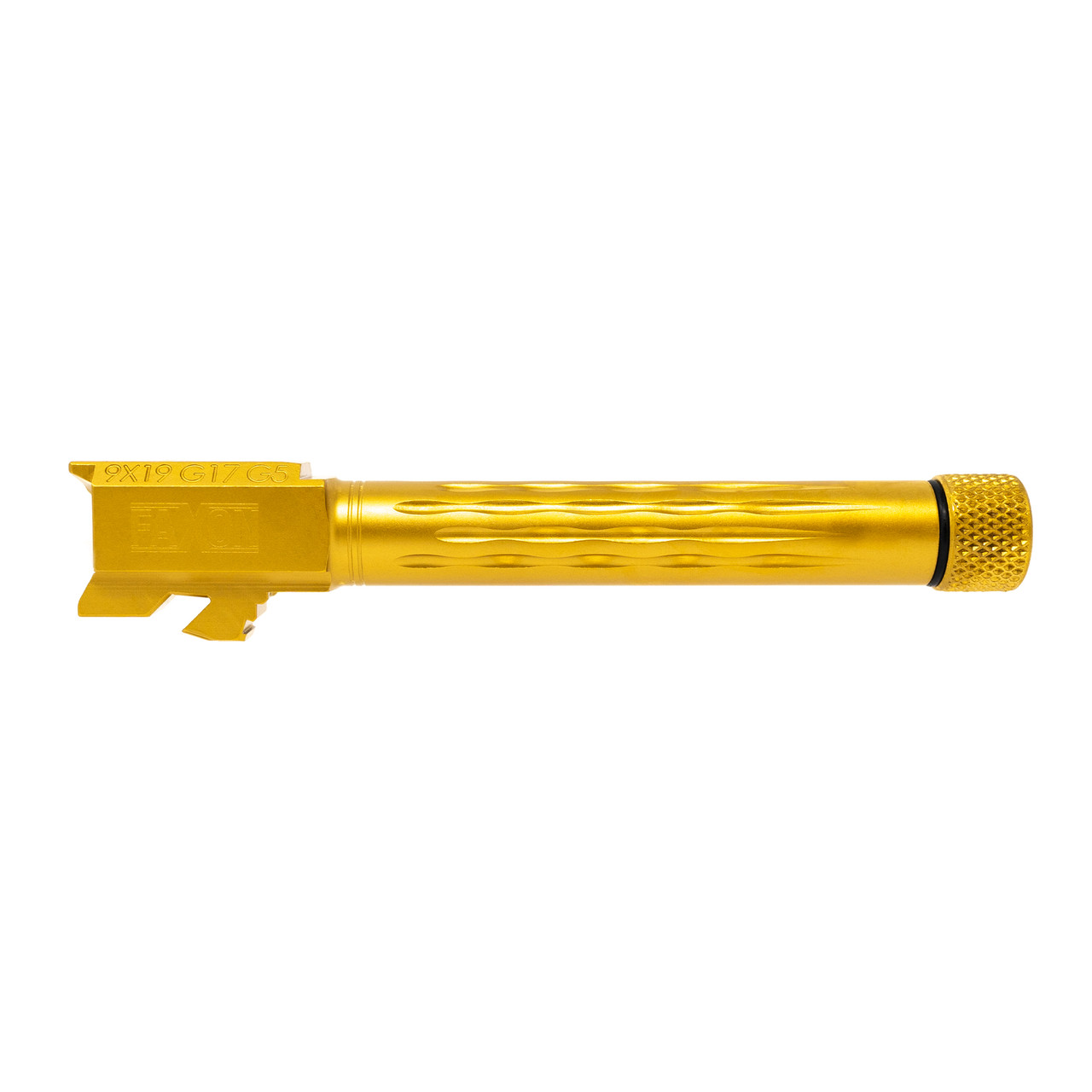 Faxon Flame Fluted Barrel, Threaded, TiN PVD For G17