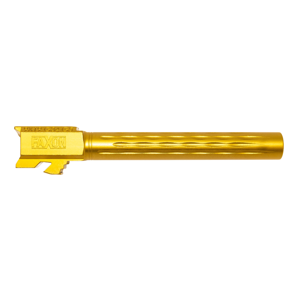 Faxon Flame Fluted Barrel, Non-Threaded, TiN PVD For G34