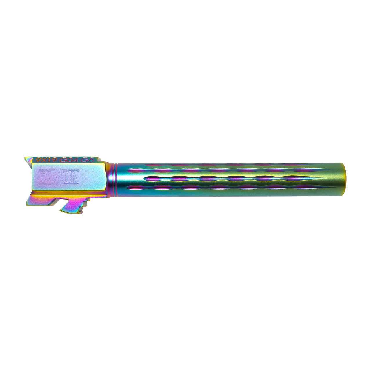 Faxon Flame Fluted Barrel, Non-Threaded, TiN PVD For G34