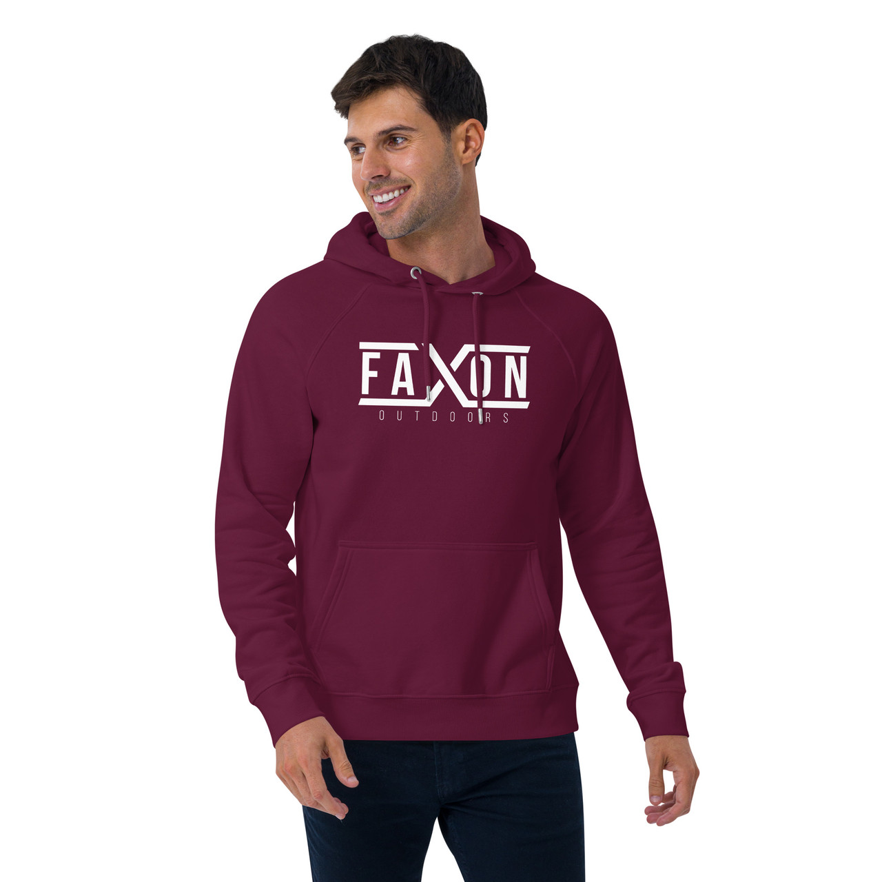 Faxon Outdoors Broken X White Label | Unisex Eco Raglan