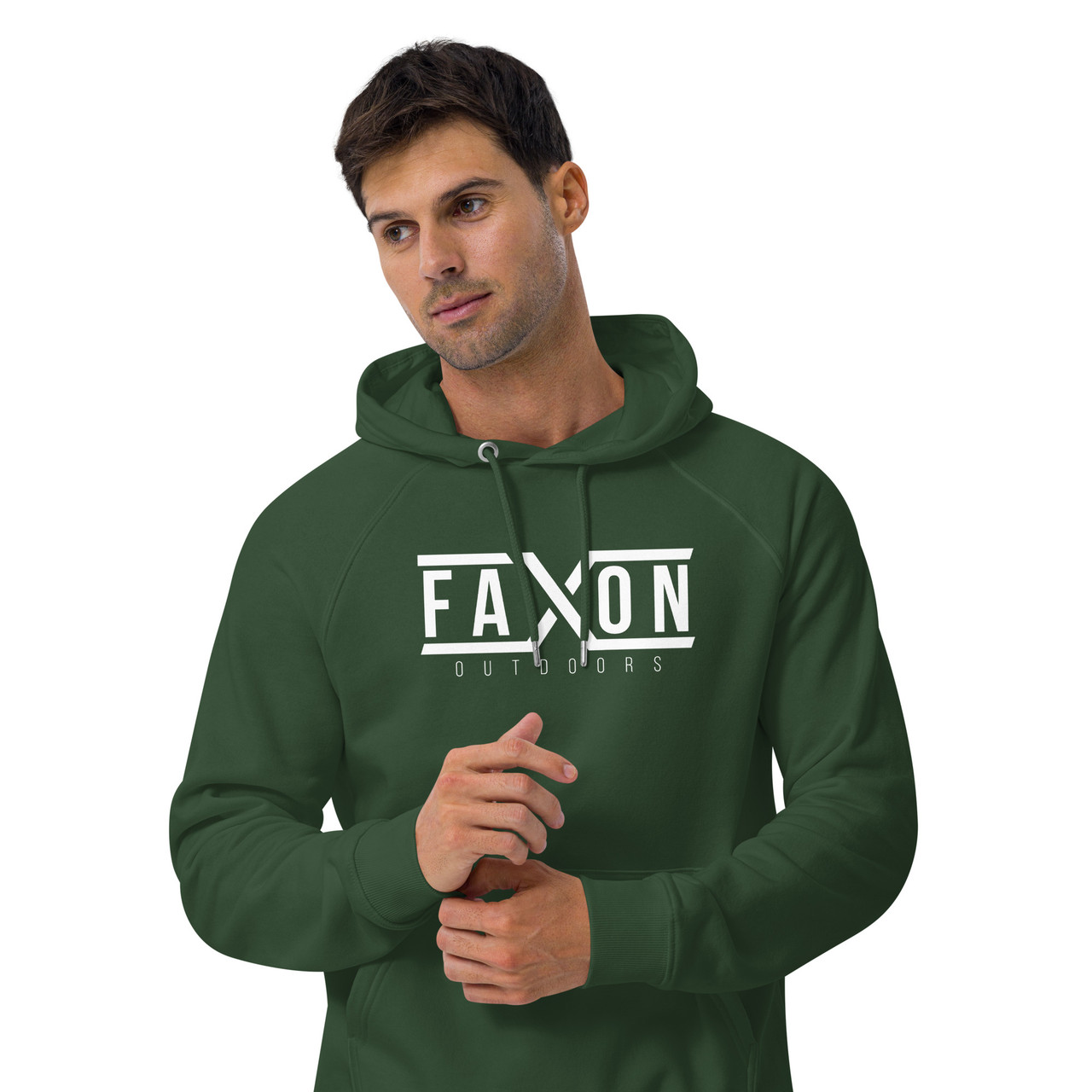 Faxon Outdoors Broken X White Label | Unisex Eco Raglan
