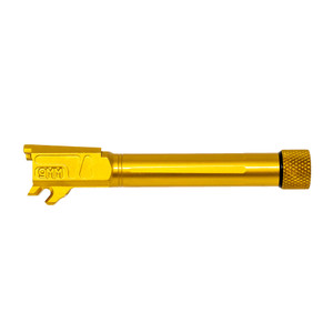 Faxon Match Series Straight Fluted Barrel for P365 XL, 1/10 Twist, 416-R Material, TiN PVD Coated, Target Crowned, Threaded  Faxon Match Series Straight Fluted Barrel for P365 XL, 1/10 Twist, 416-R Material, TiN PVD Coated, Target Crowned, Threaded