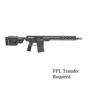 Faxon Sentinel 16-inch 8.6 BLK AR-10 Rifle with adjustable stock and textured grip on a white background. Faxon Sentinel 16-inch 8.6 BLK AR-10 Rifle with adjustable stock and textured grip on a white background.