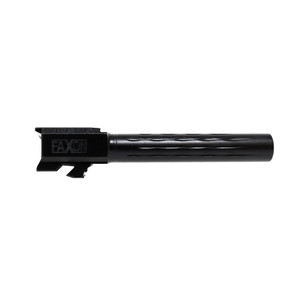 Faxon Match Series Barrel for G17 GEN 5 w/ Patented Flame Fluting, 1/10 Twist, 416-R Material, Stress Relieved, Black Nitride Finished, Target Crowned, Non-Threaded Faxon Match Series Barrel for G17 GEN 5 w/ Patented Flame Fluting, 1/10 Twist, 416-R Material, Stress Relieved, Black Nitride Finished, Target Crowned, Non-Threaded