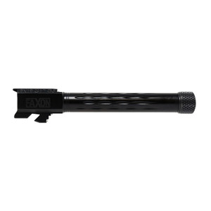 Faxon Match Series Barrel for G17 GEN 5 w/ Patented Flame Fluting, 1/10 Twist, 416-R Material, Stress Relieved, Black Nitride Finish, Target Crowned, Threaded Faxon Match Series Barrel for G17 GEN 5 w/ Patented Flame Fluting, 1/10 Twist, 416-R Material, Stress Relieved, Black Nitride Finish, Target Crowned, Threaded