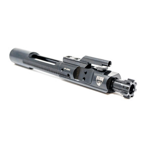 Faxon Superfinished 5.56 M16 bolt carrier group nitride – complete BCG with forward assist serrations and staked gas key.