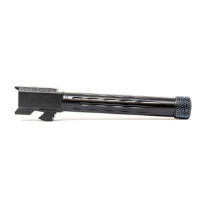 Faxon Match Series Barrel for G17 w/ Patented Flame Fluting, Full-Size, Gen 2-4, 9mm, 416-R Stainless QPQ Nitride, Threaded Faxon Match Series Barrel for G17 w/ Patented Flame Fluting, Full-Size, Gen 2-4, 9mm, 416-R Stainless QPQ Nitride, Threaded