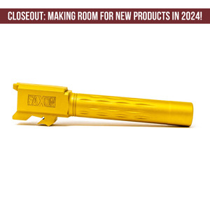 Faxon Match Series Barrel for M&P® 2.0 Compact w/ Patented Flame Fluting, 416-R, TiN PVD Finish, Std. Length, Non-Threaded