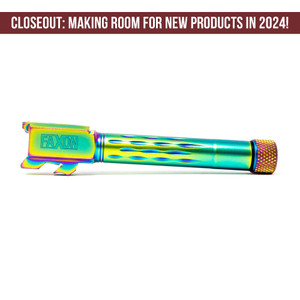 Faxon Match Series Barrel for M&P® 2.0 Compact w/ Patented Flame Fluting, 416-R, Chameleon PVD, Threaded