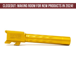 Faxon Match Series Barrel for M&P® Full Size Gen 1 & 2 w/ Patented Flame Fluting, 416-R, TiN PVD Finish, Std. Length, Non-Threaded