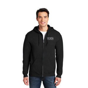 Faxon Black/Gray Zip Hoodie - Distressed Logo Faxon Black/Gray Zip Hoodie - Distressed Logo