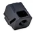 Faxon EXOS-543 pistol compensator for Glock Gen 4, black anodized 6061 aluminum, single chamber with three angled top ports, 1/2x28