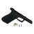 Faxon FX19X Compact Pistol Frame FX19PX-FRAME-02 shown with included locking block and two frame pins, right-side angle