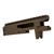 Faxon FF-22 10/22 receiver Midnight Bronze Cerakote — angled view showing ejection port and barrel inlet