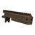 Faxon FF-22 10/22 receiver Midnight Bronze Cerakote — andlged view showing engraving, Faxon X logo, and cleaning port