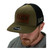 Faxon Olive/Black Snapback Stretch Hat- Leather Patch 