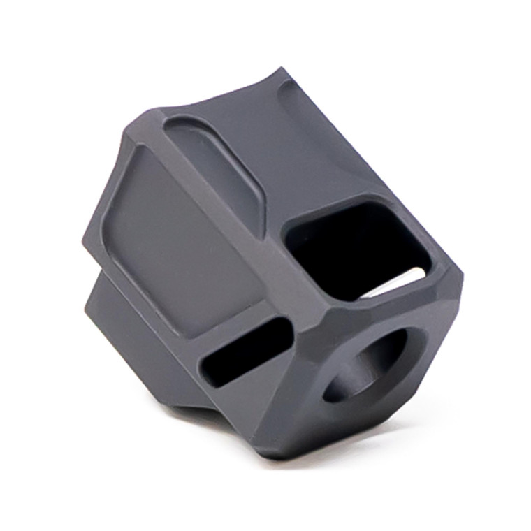 Faxon EXOS-533 9mm pistol compensator for Glock 43X and Glock 48, black anodized 6061 aluminum
