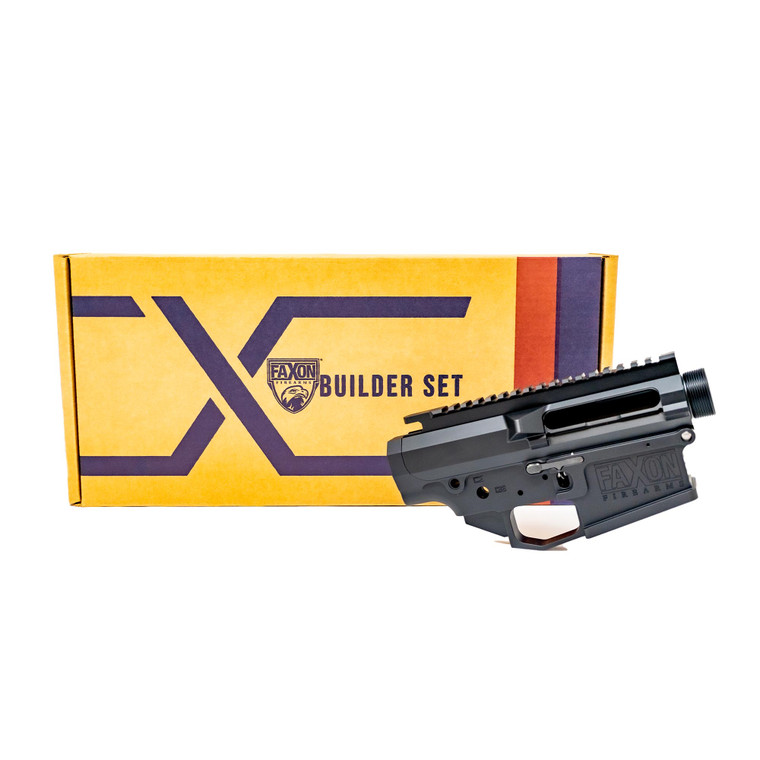Faxon Billet AR-10 Receiver Set - Upper & Lower, Stripped, Anodized Black