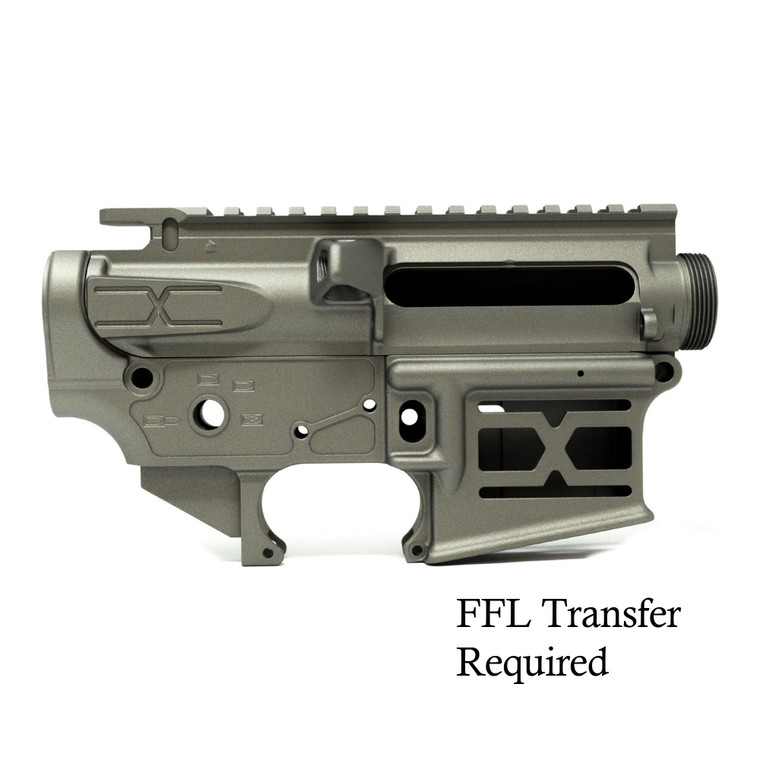 Faxon AR-15 X-Tra Lite Receiver Set - Upper and Lower, stripped, Titanium Cerakote